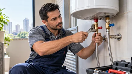 Instalação e reparo de aquecedor de água