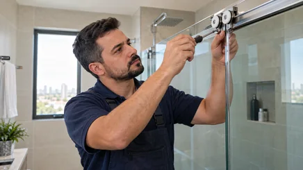 Manutenção e reparo de box de vidro