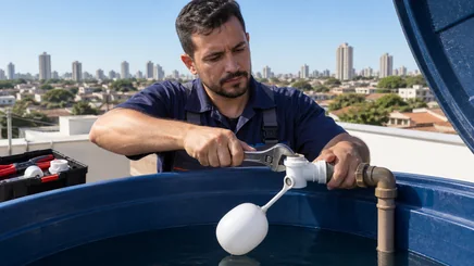Troca e reparo de boia da caixa d'água